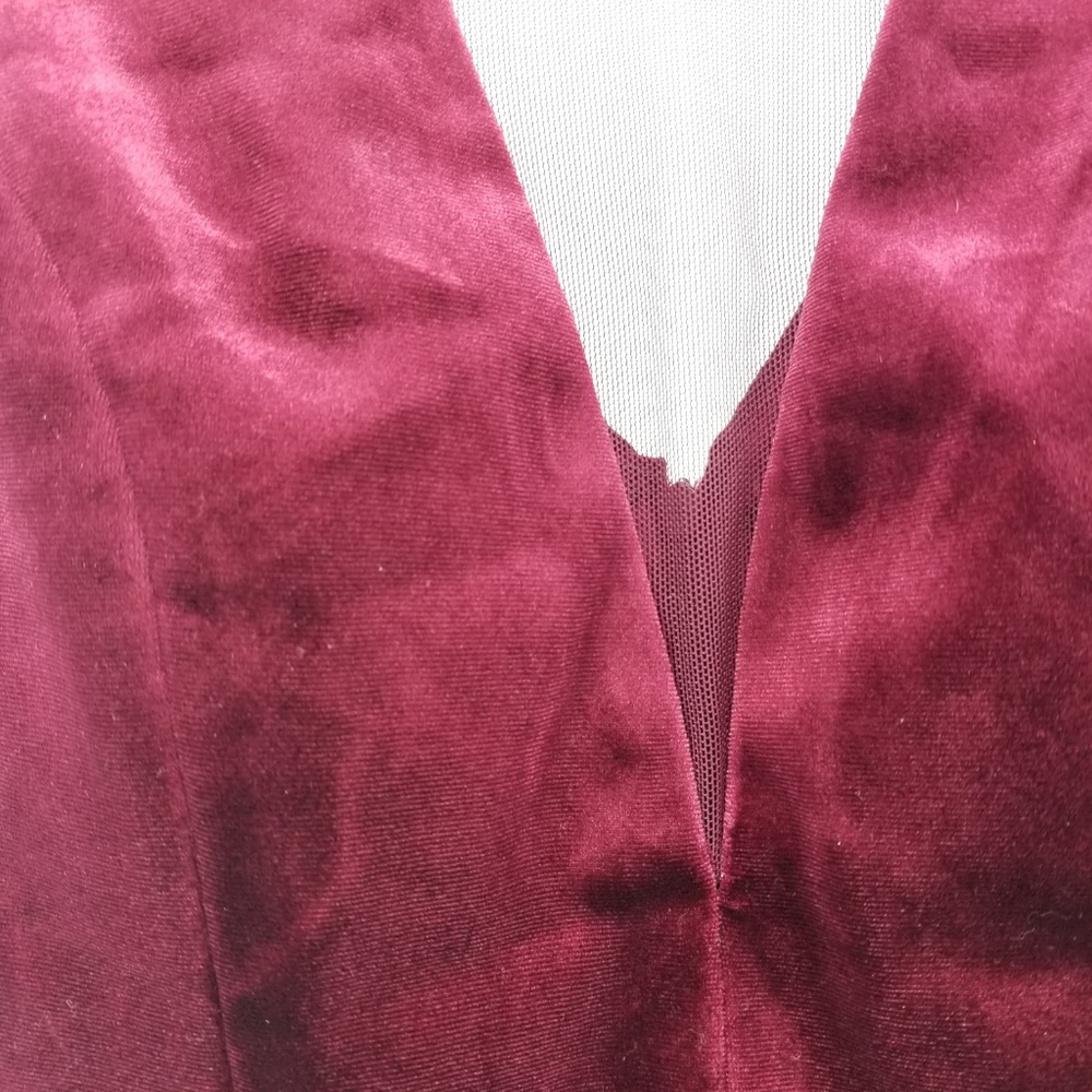 JS Collection 14 Wine V Neck Zip Dress 7BB60 - Picture 2 of 6